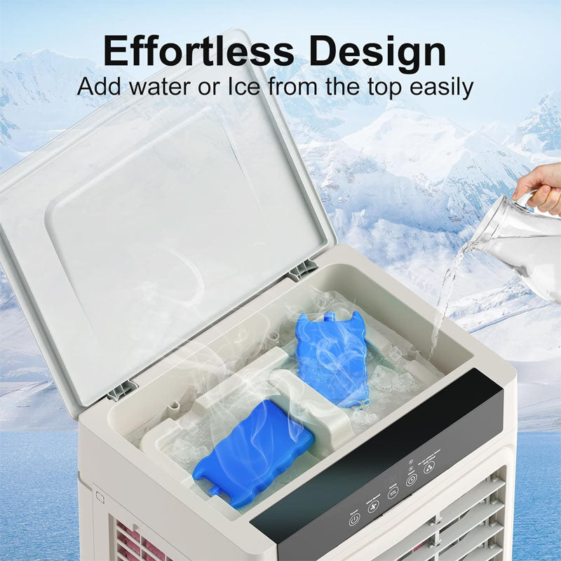 2200CFM vaporative Air Cooler 120° Oscillating Swamp Cooler with Remote Control 24H Timer 3 Modes & Wind Speeds 5.3Gallon