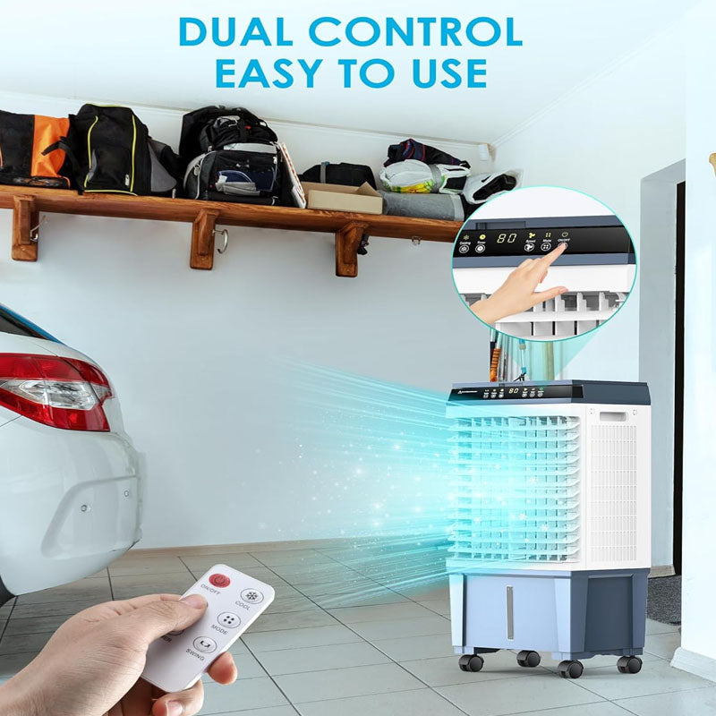 Evaporative Cooler 1800CFM Swamp Cooler with 12H Timer, 110° Oscillation Indoor/Outdoor Use