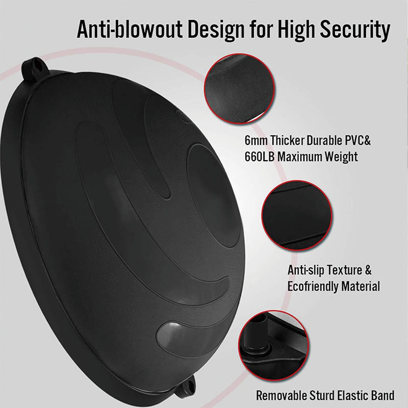 23 inch Balance Half Exercise Ball Trainer, Yoga Ball with Resistance Bands and Pump Improve Core and Ab Strength with Full Body Home Gym Workouts Or Fitness Training