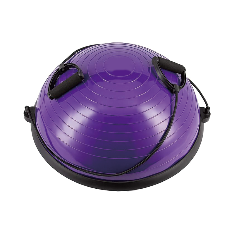 Balance Ball Trainer with Resistance Bands and Foot Pump, Inflatable Yoga Ball for Home Gym Workouts, 23 Inch Exercise Half Ball for Balance Training Core Strength Fitness More,660lbs Stability Ball