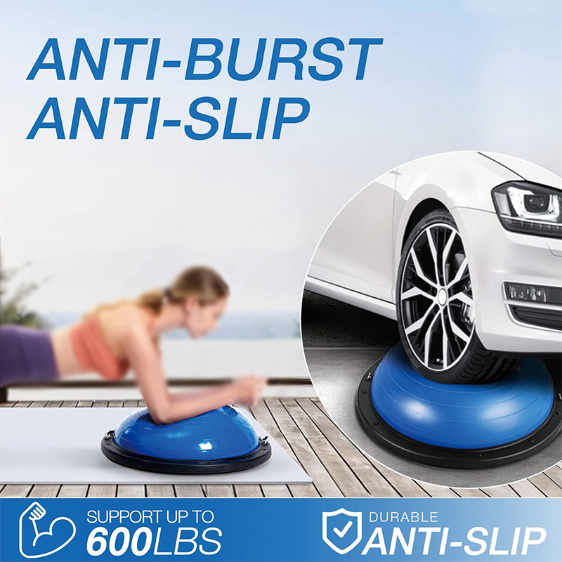 Half Balance Ball Trainer, Yoga Ball with Resistance Bands and Pump, Strength Exercise Fitness for Home Gym Workout Equipment