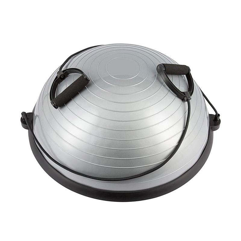 Balance Ball Trainer with Resistance Bands and Foot Pump, Inflatable Yoga Ball for Home Gym Workouts, 23 Inch Exercise Half Ball for Balance Training Core Strength Fitness More,660lbs Stability Ball