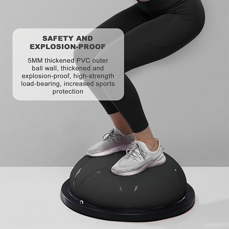 Half Balance Ball,Yoga Ball Balance Trainer for Core Stability,Yoga Balance Ball Anti Slip Surface with Foot Pump For Strength Exercise Physical Therapy & Gym