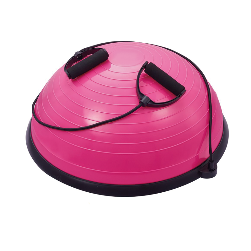 Balance Ball Trainer with Resistance Bands and Foot Pump, Inflatable Yoga Ball for Home Gym Workouts, 23 Inch Exercise Half Ball for Balance Training Core Strength Fitness More,660lbs Stability Ball