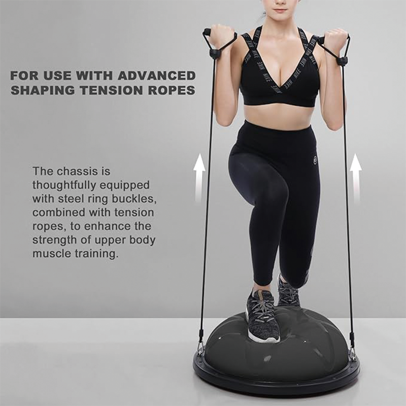 Half Balance Ball,Yoga Ball Balance Trainer for Core Stability,Yoga Balance Ball Anti Slip Surface with Foot Pump For Strength Exercise Physical Therapy & Gym