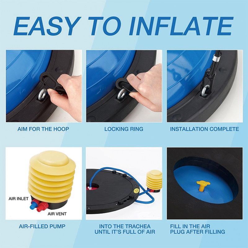 Half Balance Ball Trainer, Yoga Ball with Resistance Bands and Pump, Strength Exercise Fitness for Home Gym Workout Equipment