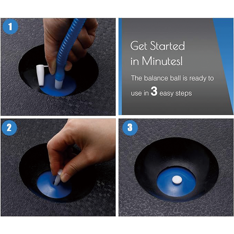 Balance Ball Trainer with Resistance Bands and Foot Pump, Inflatable Yoga Ball for Home Gym Workouts, 23 Inch Exercise Half Ball for Balance Training Core Strength Fitness More,660lbs Stability Ball