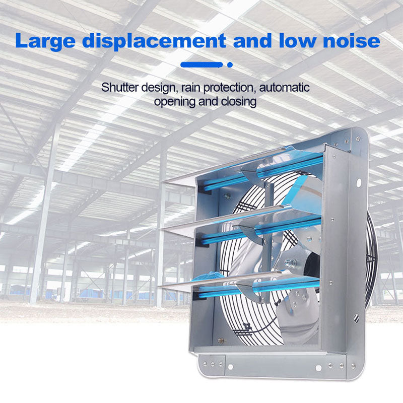 Square Industrial Exhaust Fan, 12 Inch Kitchen Shutter Exhaust Fan, Suitable For Garage And Shop, Attic Ventilation