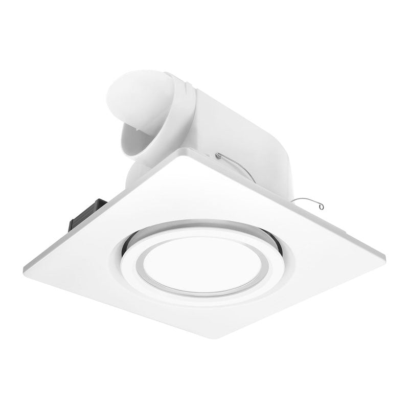 Lighted Bathroom Exhaust Ventilator, 164 CFM 0.7Sones Quiet Ceiling Ventilation Fan, 6000K 12W LED, White