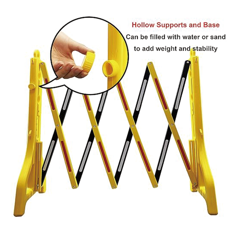 Expandable Mobile Barricade,Portable Water Filled Expanding Safety Barrier Gate Outdoor Plastic Retractable Traffic Fence Flexible Crowd Control Barriers Guard,Extensible to 8.2FT