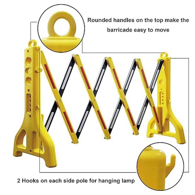 Expandable Mobile Barricade,Portable Water Filled Expanding Safety Barrier Gate Outdoor Plastic Retractable Traffic Fence Flexible Crowd Control Barriers Guard,Extensible to 8.2FT