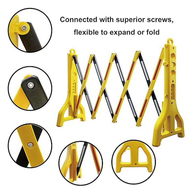 Expandable Mobile Barricade,Portable Water Filled Expanding Safety Barrier Gate Outdoor Plastic Retractable Traffic Fence Flexible Crowd Control Barriers Guard,Extensible to 8.2FT