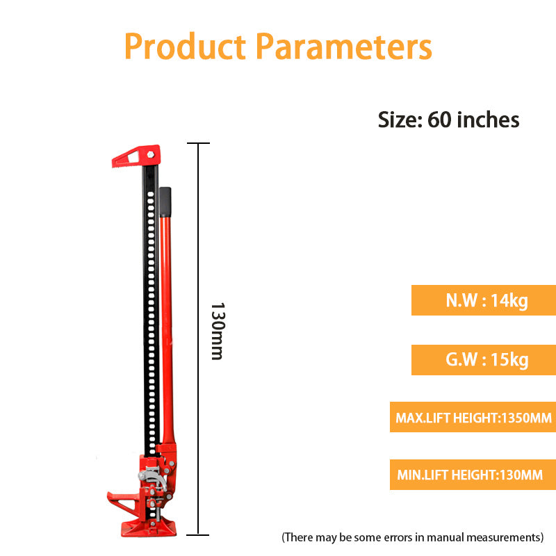 Vertical Raised Farmer Roof, Manual 60-Inch Car Rescue Tire Lifter, Emergency Rescue Monkey Climbing Pole