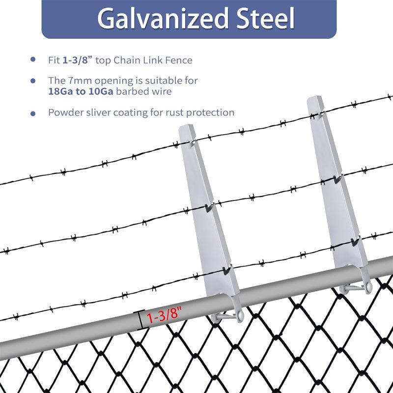 10 Pack 15.7 Inch Barbed Wire Arms, U-Shaped Bracket Design For Garden Outdoor