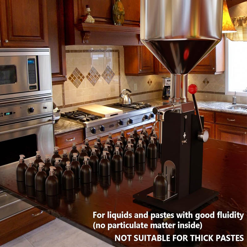 Filling Machine Hopper Liquid, Bottle 100ml Manual Filling machine for Milk Water Juice Essential Oil Shampoo Cosmetic