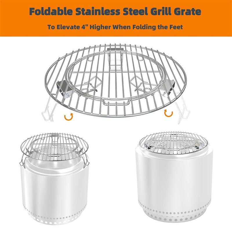 Fire Pit Cooking Grate, 19.5 Inch Stainless Steel Grill, For Outdoor Campfires, Fire Pit Accessories