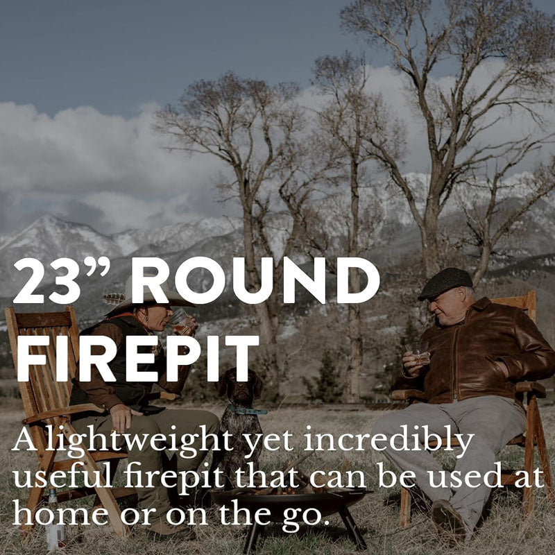 23 in Outdoor Fire Bowl Durable Alloy Steel Fire Pits for Outside Portable Handles for Backyard Porch Deck Camping