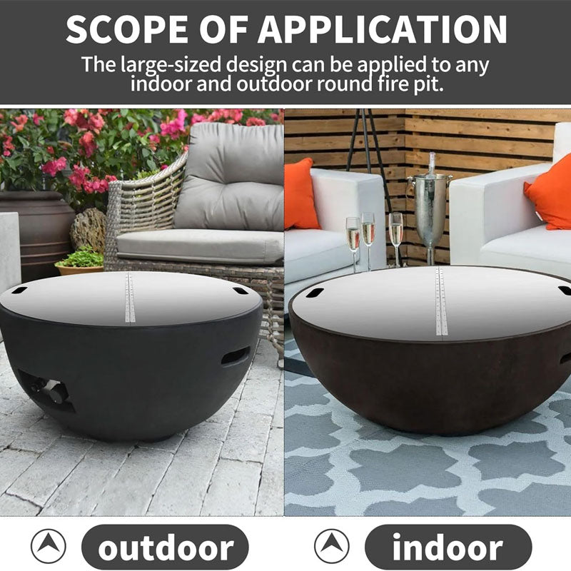 40Inch Fire Pit Lid Round 304 Stainless Steel Foldable Edge Built-in Handle for Any Round Patio Fire Pits