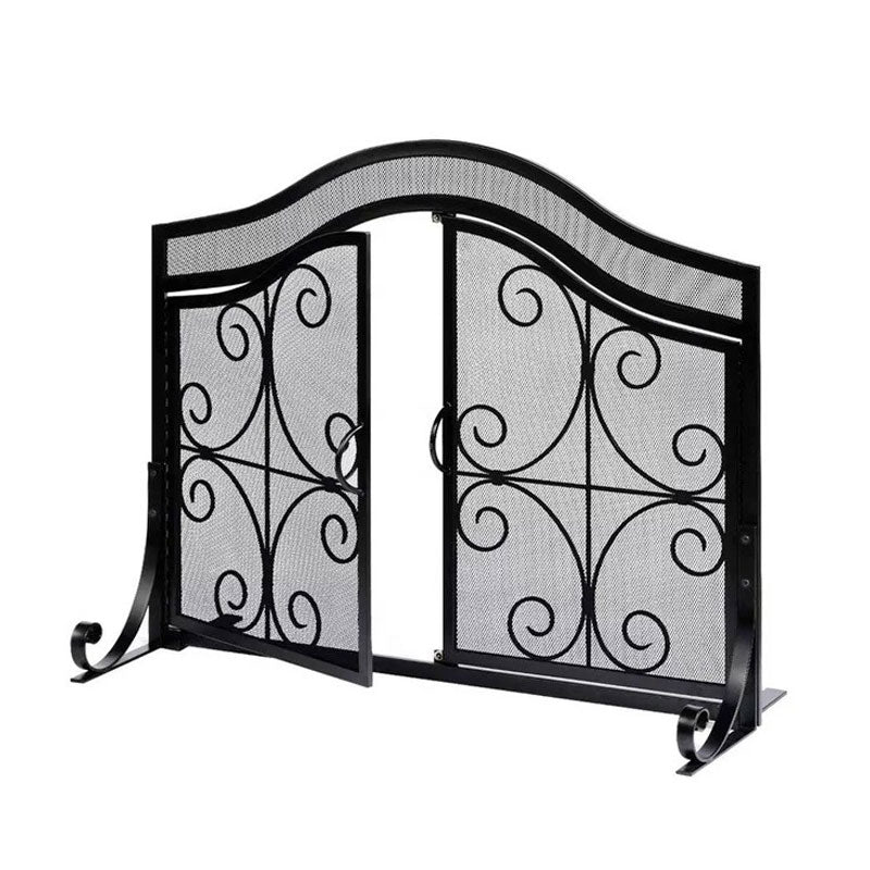Fireplace Fence, Fireproof Fireplace Screen, For Fireplace Decoration And Protection, Black