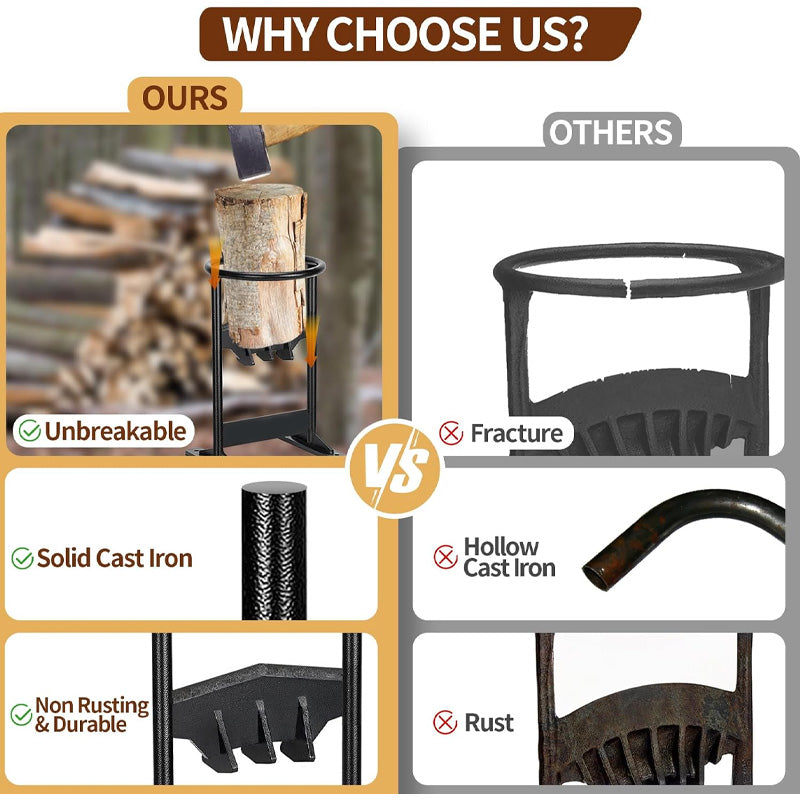 Heavy Duty Manual Firewood Splitter, Portable Firewood Cutting Tool For Outdoor Camping, Indoor Home Use