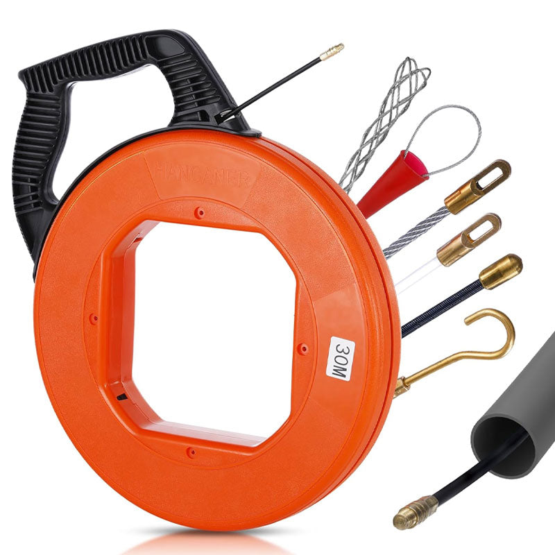 Electrician Fish Tape, Fish Tape Wire Puller 100FT x 4mm, Fiberglass Wire Puller 6 Adapter Wire Puller