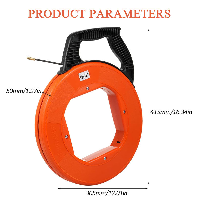 Electrician Fish Tape, Fish Tape Wire Puller 100FT x 4mm, Fiberglass Wire Puller 6 Adapter Wire Puller