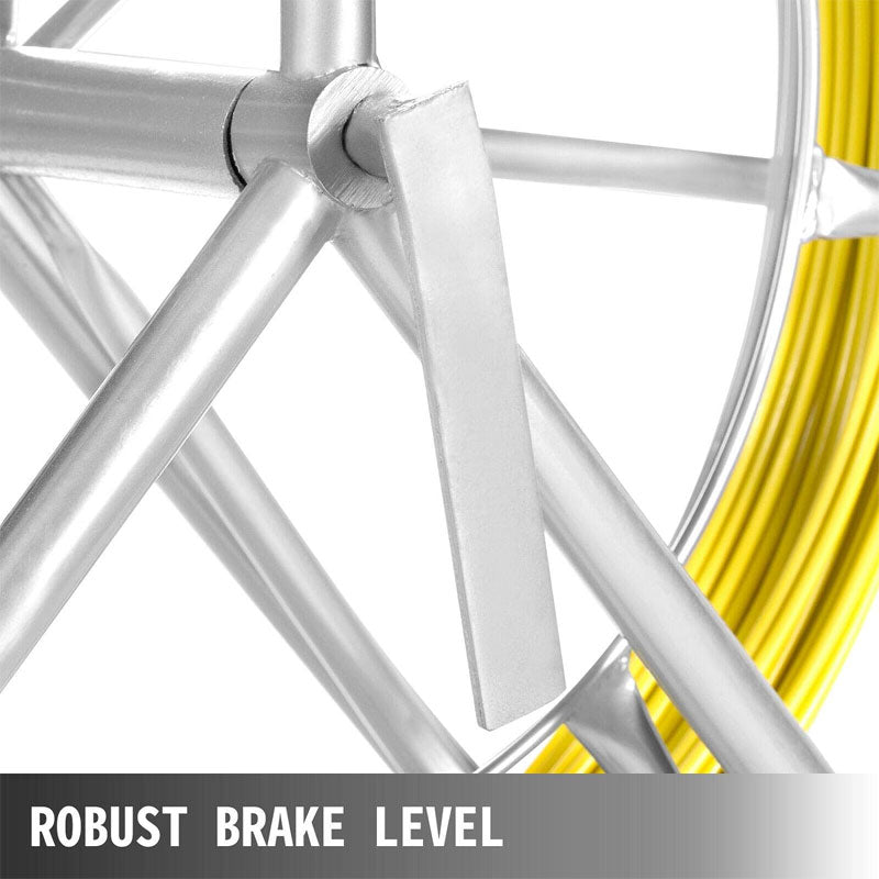 Fish Tape Fiberglass Reel Wire Cable Running Rod Pipe Dredge Fish Tape Puller 6mm, Salvage Tool For Wall And Electrical Duct