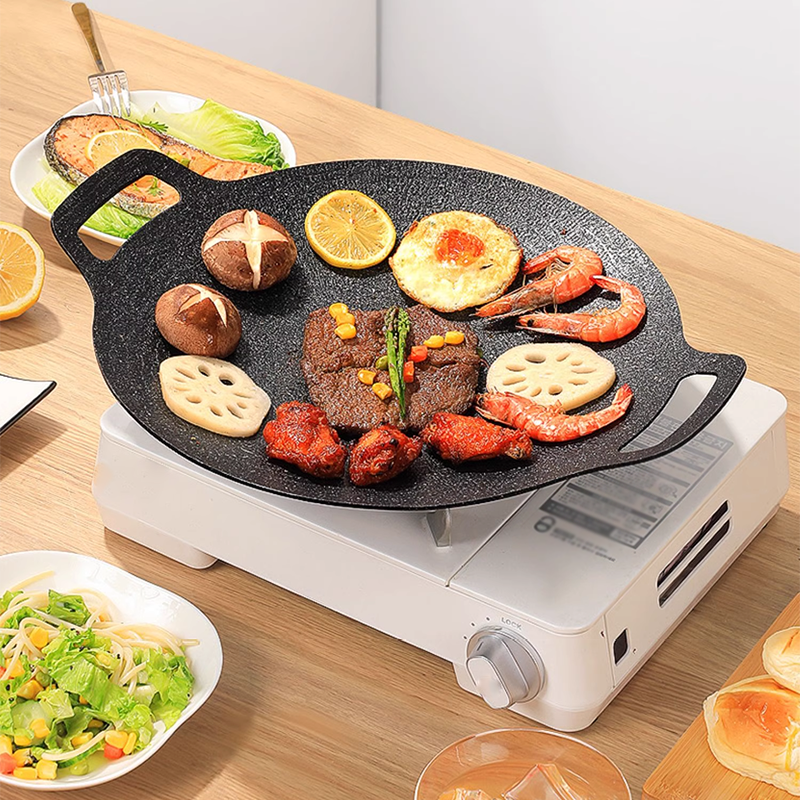 Frying Pan Outdoor Medical Stone Baking Pan Non-Stick Pan Multi-Function Gas Stove Household Steak Frying Pan Omelette Pan Artifact