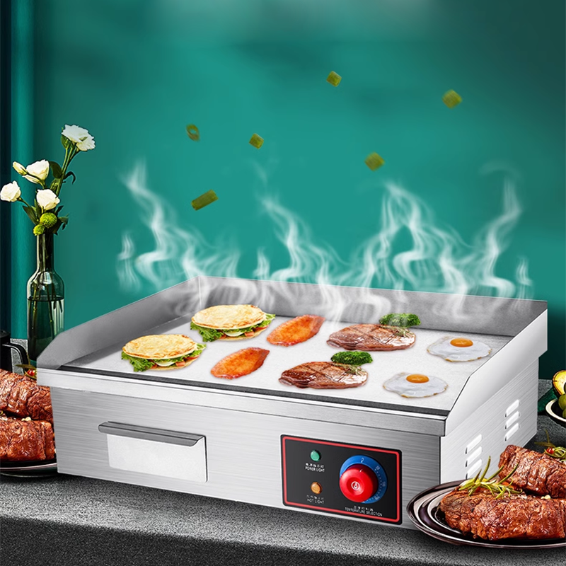 3Kw Electric Heating Flat Top Pan Hand-Grabbed Pancake Machine Commercial Electric Griddle Teppanyaki Equipment Cold Noodle Machine Commercial Stall