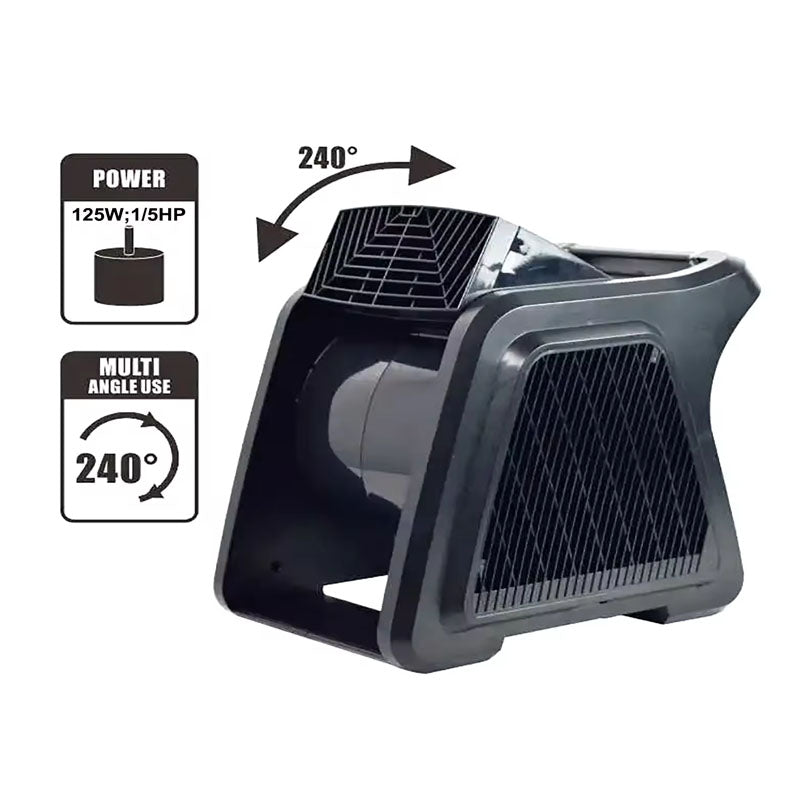 High Velocity Floor Blower Pivoting Utility Fan 300° Blowing Angle Air Mover, Portable Carpet Dryer Fan for Home, Work Shop