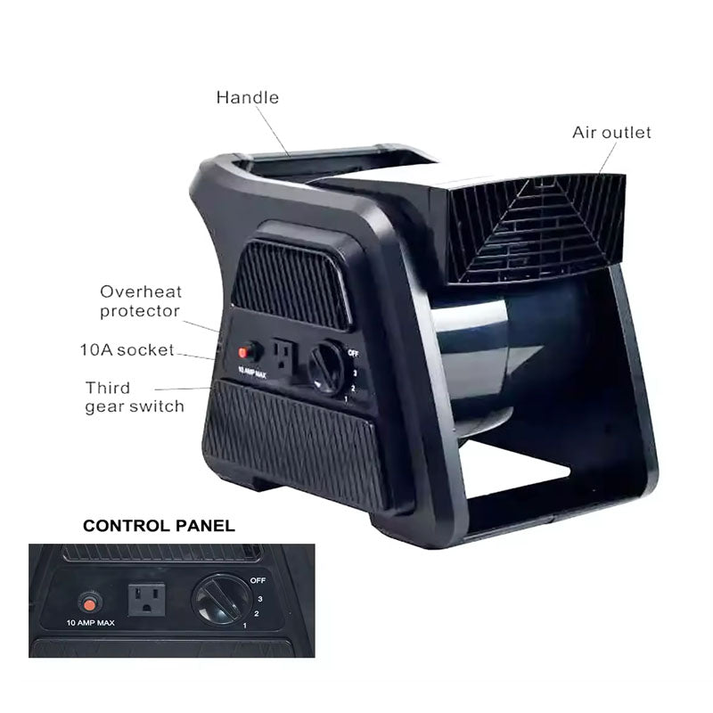 High Velocity Floor Blower Pivoting Utility Fan 300° Blowing Angle Air Mover, Portable Carpet Dryer Fan for Home, Work Shop