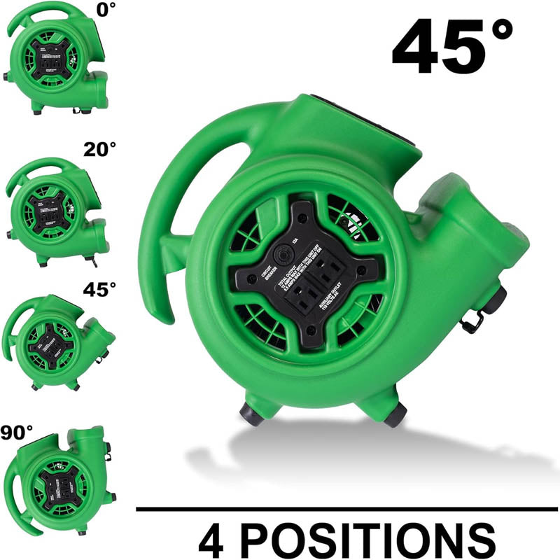 Floor Blower 1/4 HP 925 CFM Air Mover with 4 Blowing Angles for Janitorial Home Commercial Industrail Use