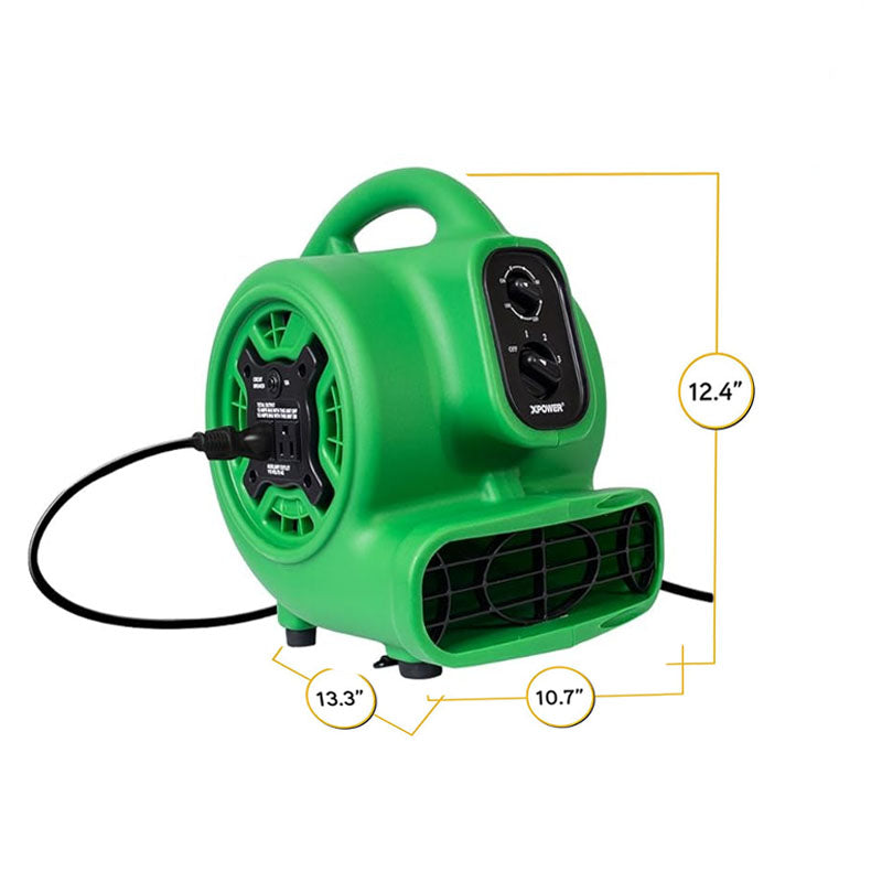 Floor Blower 1/4 HP 925 CFM Air Mover with 4 Blowing Angles for Janitorial Home Commercial Industrail Use