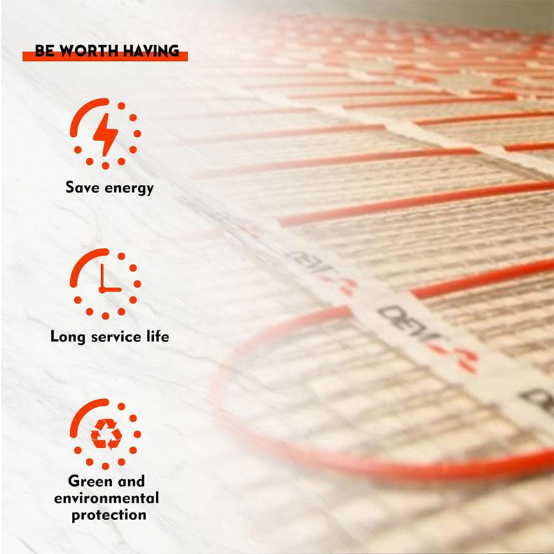 Floor Heating Mat 16 Sqft Heating Mat 180W 120V Electric Radiant Floor Heating System for Easy Installation on The Floor