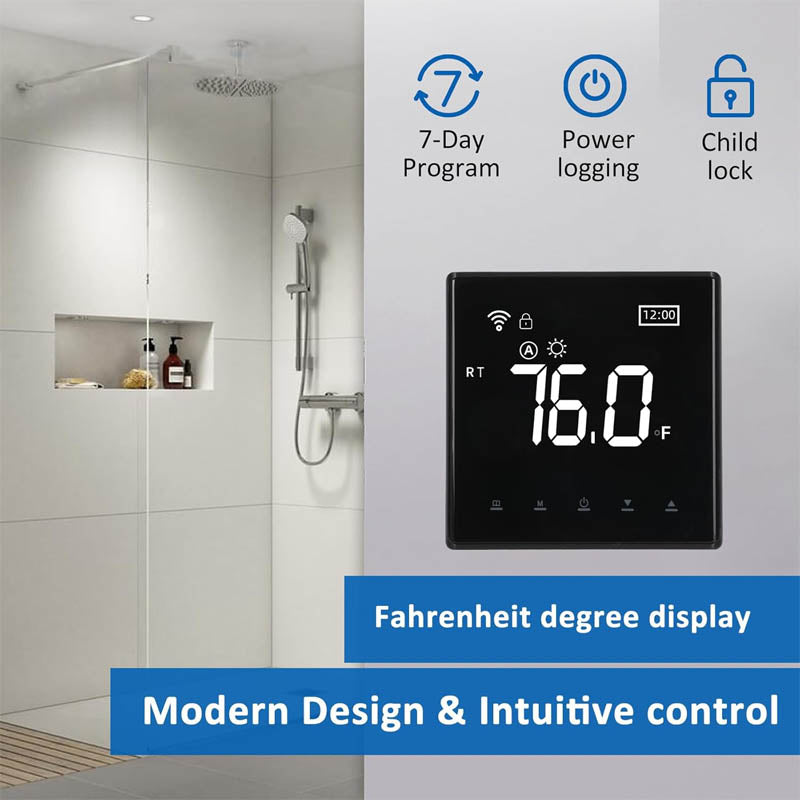 10 Sqft Floor Heating Mat 120 V Electric Radiant Floor Heating System for Under Stone Upgraded Thermostat