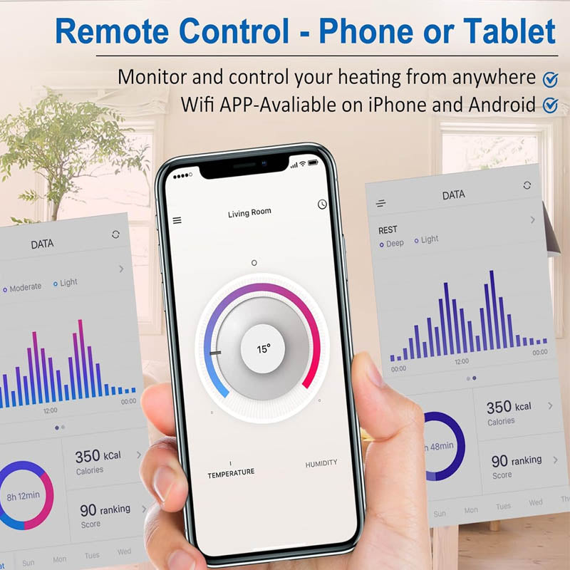 10 Sqft Floor Heating Mat 120 V Electric Radiant Floor Heating System for Under Stone Upgraded Thermostat