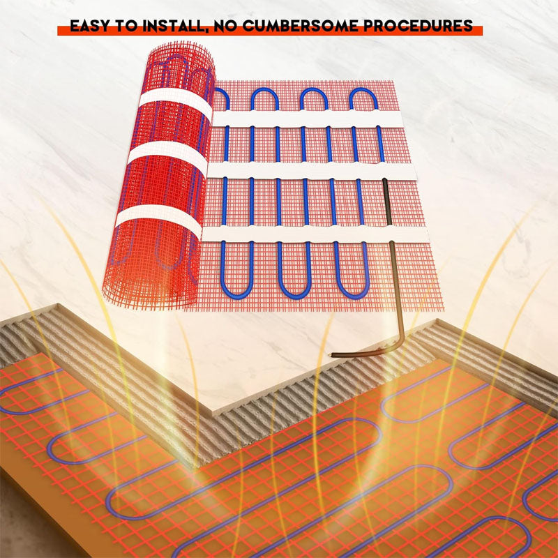 Floor Heating Mat 16 Sqft Heating Mat 180W 120V Electric Radiant Floor Heating System for Easy Installation on The Floor