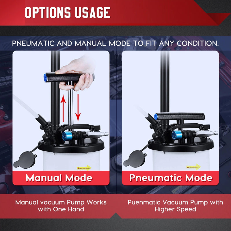 Pneumatic/Manual 6.5L Oil Extractor Pump Oil Changer Fluid Evacuator Vacuum Extraction Pump Engine Oil Brake Water