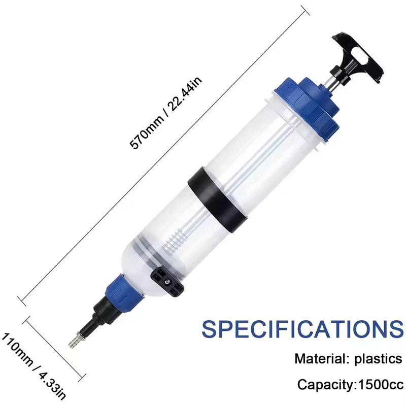 Automotive Fluid Extractor Pump Oil Change Syringe With Hose Manual Fuel Suction & Filler Fluid Oil Change Evacuator