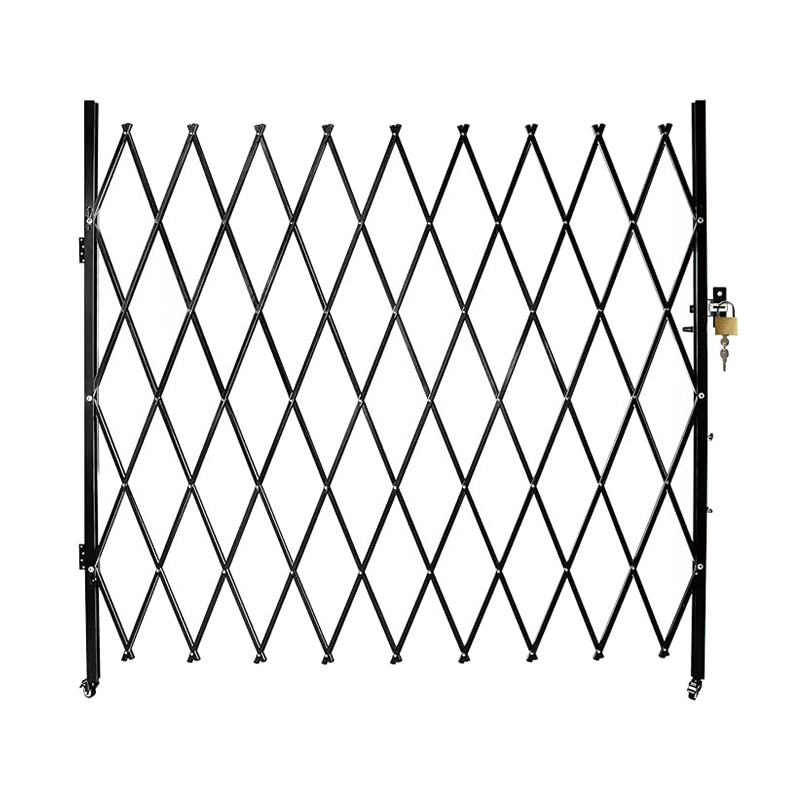 Single Folding Security Gate, 7.1' H x 7.1' W (85 x 85 inch)Folding Door Gate,Steel Accordion Design, Expandable Security Barrier, Lockable Garden Gate,Pet-Friendly Garage Fence