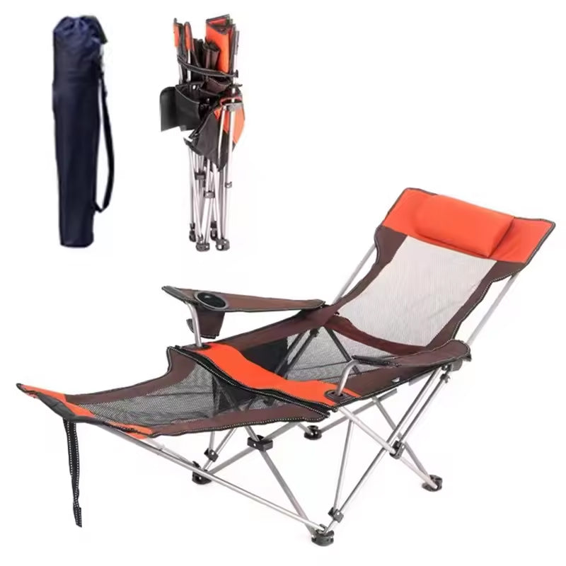 Portable Net Portable Folding Camping Chair With Carrying Bag Wholesale Outdoor Beach Lounge Adjustable Zero Gravity Recliner