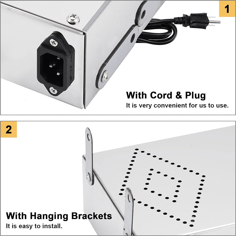 24” 650W Food Heat Lamp Strip Heater Commercial Food Warmer Food Heating Lamp Electric Food Warmer with Cord & Plug