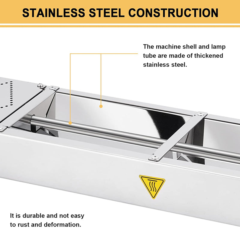 24” 650W Food Heat Lamp Strip Heater Commercial Food Warmer Food Heating Lamp Electric Food Warmer with Cord & Plug