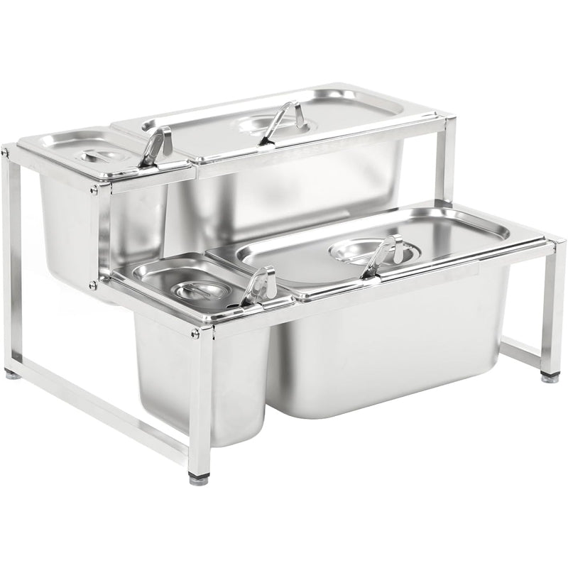 Spice Container Box Rack Double Layer Stainless Steel Retractable Seasoning Jam Holder For Kitchen Supplies | Space Saving