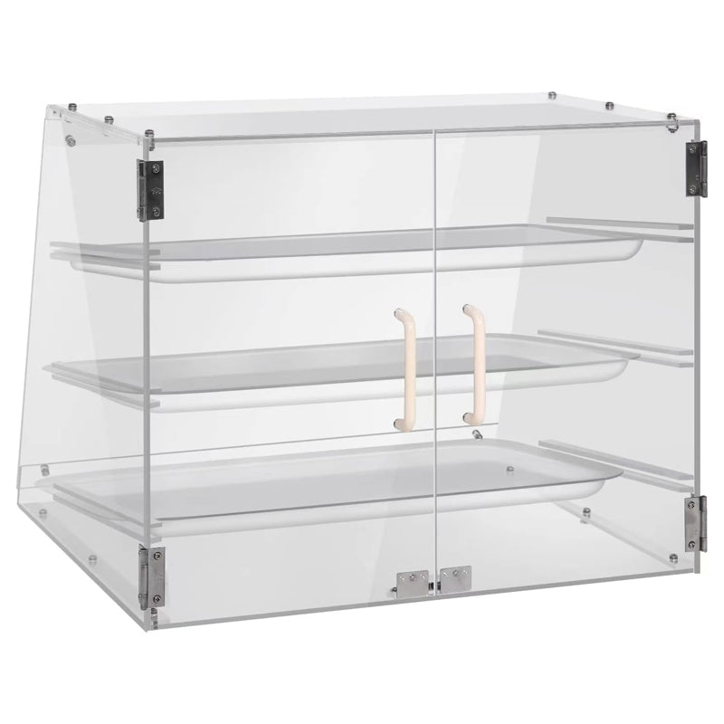 3 Tray Commercial Countertop Bakery Display Case With Rear Doors - 21" x 17 3/4" x 16 1/2"