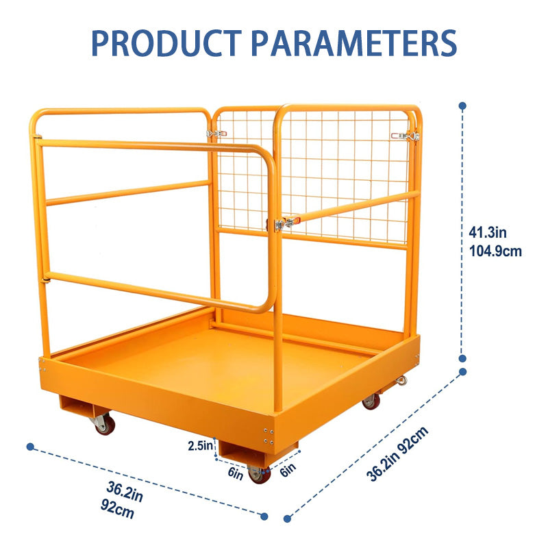 Forklift Safety Cage 36x36 Inch Forklift Work Platform 1200 lbs Capacity, Aerial Platform Foldable, Suitable For Lift Loader