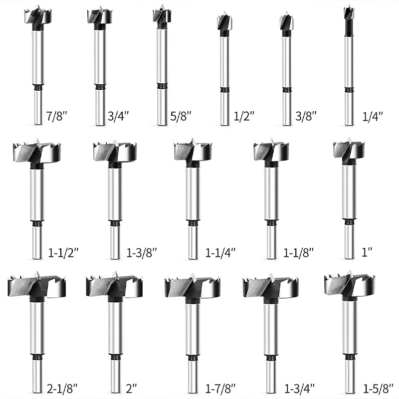 16Pcs/Set Forstner Carbon Steel Boring Drill Bits Woodworking Self Centering Hole Saw Forstner Drill Bit With Center Positioning