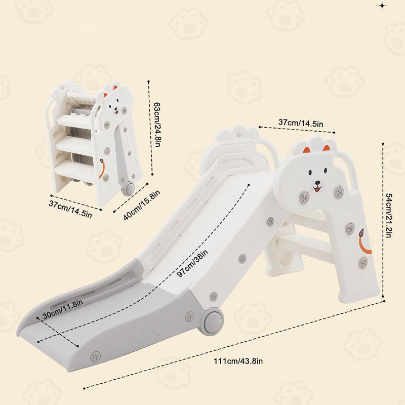 Freestanding Slides for Indoor Outdoor Toddlers Age 1-12 Baby Slide Climber Folding Playset