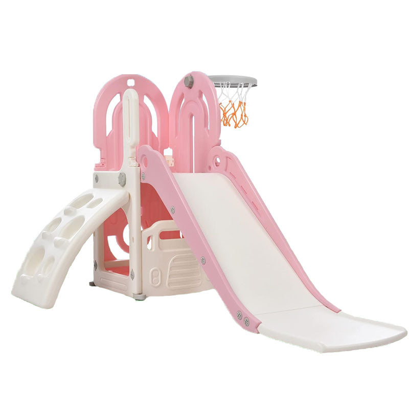 Freestanding Slides 4 in 1 Slide for Kids with Basketball Hoop for Toddlers Age 1-12 Babies Indoor & Outdoor(Grey)