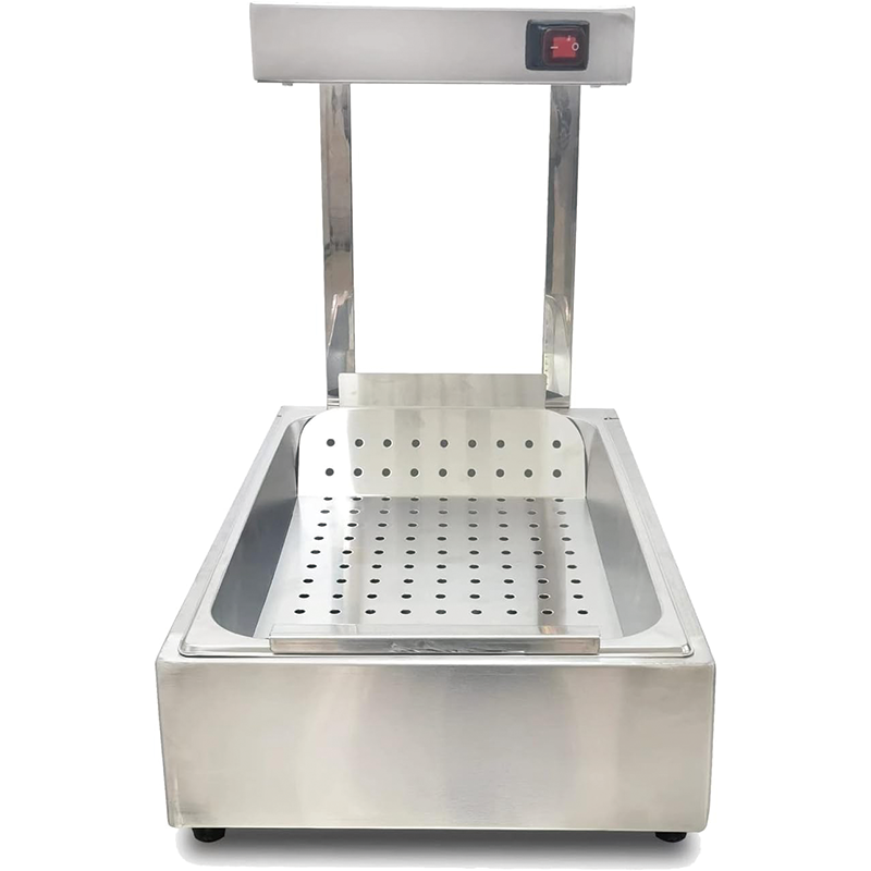 Commercial French Fry Food Warmer 13.77" x 22", Infrared Strip Heat Lamp Fries Warmer Station with 1/1 Pan